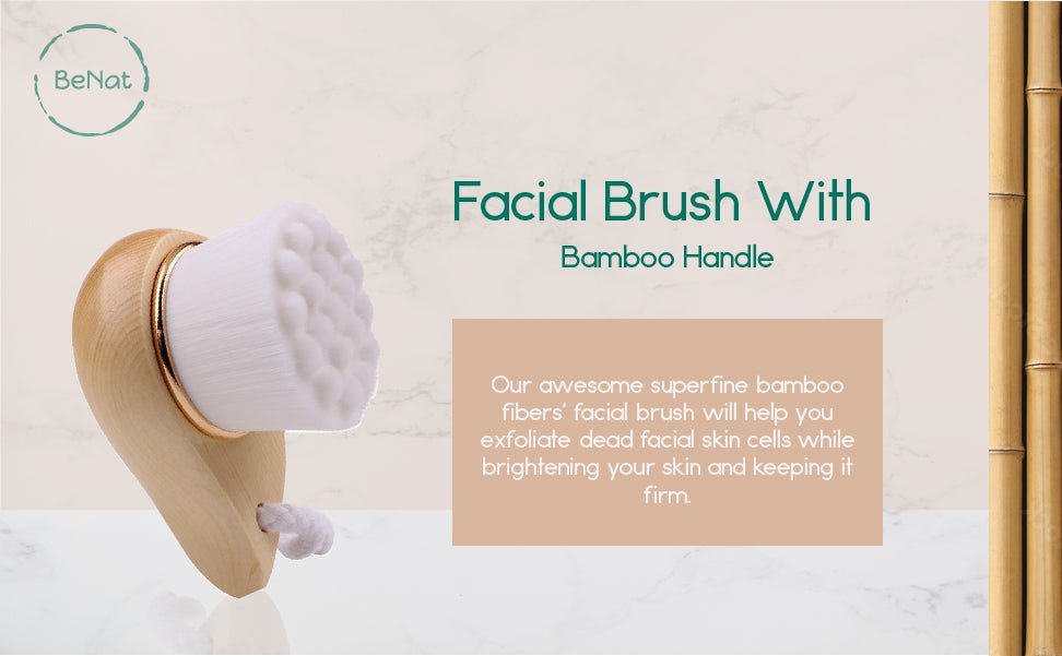 Facial Brush with Bamboo Handle - MV STORE