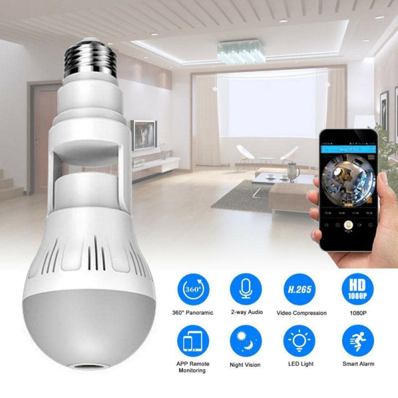 360° Panoramic Hidden Light Bulb Wifi Camera - MV STORE