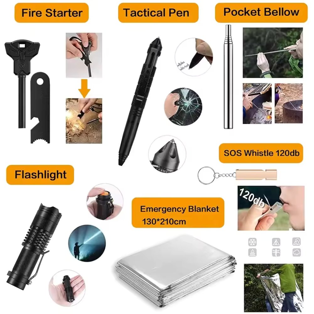 31 Pieces in 1 Bag Survival Gear and Equipment - MV STORE