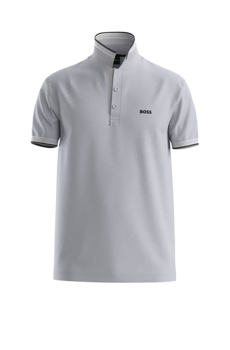 Polo De Algodão Com Logo Por Baixo Do Colarinho